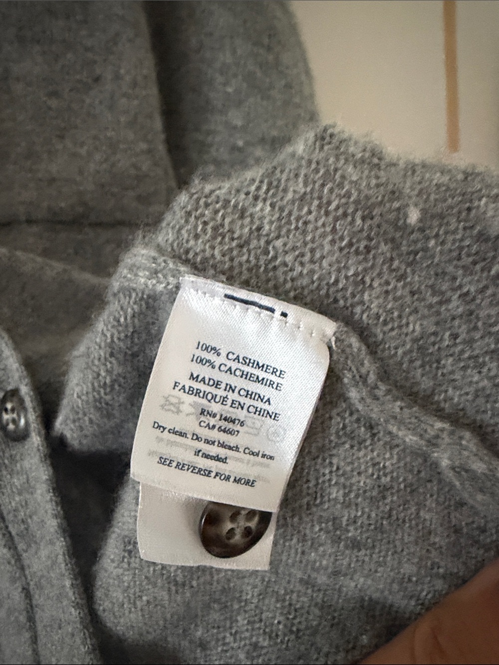 Faherty Light Gray Button-Front Collared Cardigan - Picture 4 of 5
